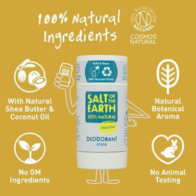 Salt of the Earth Unscented Natural Deodorant Stick