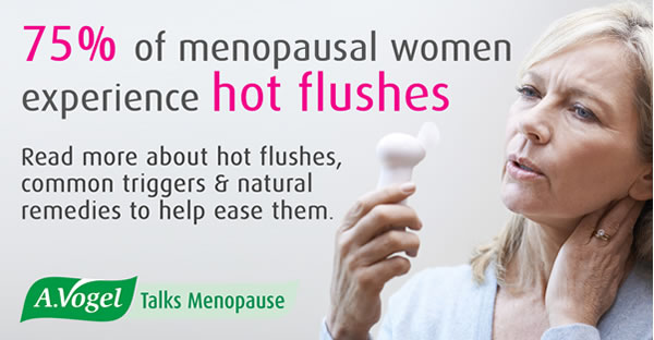 Hot flushes are a common symptom of the menopause - 75% of menopausal women experience them